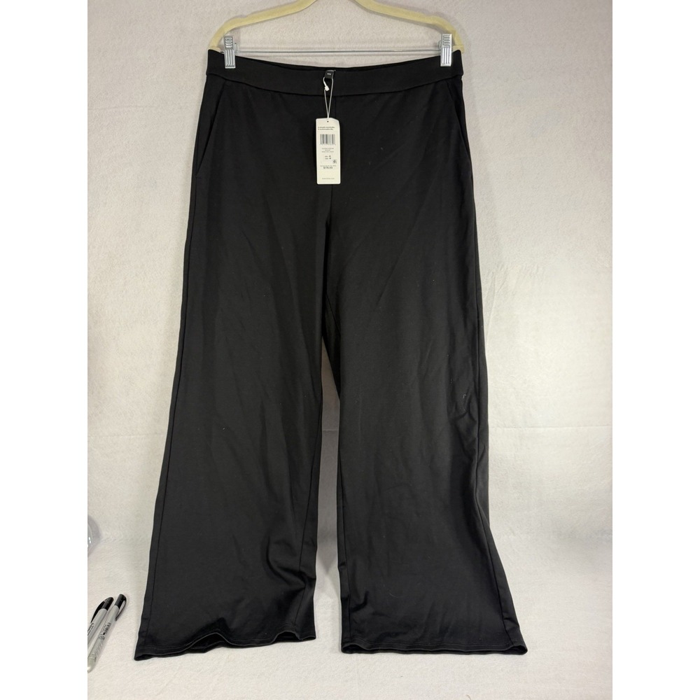 Eileen Fisher Black Wide Leg Ponte Pant S4OKB-P4607M Women's Size Medium NWT